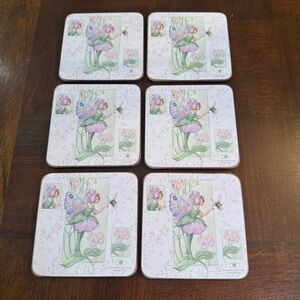 Portmeirion Margaret Tarrant Fairies Deluxe Coaster Set of 6 New Heat Resistant